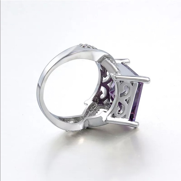 NEW Tourmaline Purple Silver Plated Ring Size 6 - Picture 3 of 3